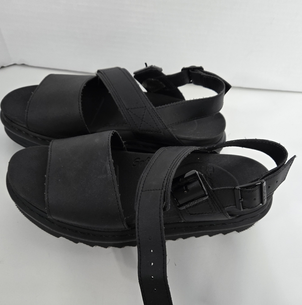 Dr Martens Women's Black Voss Hydro Leather Sandals Size US 11 L